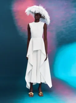 The Severny Midi Dress In Cream