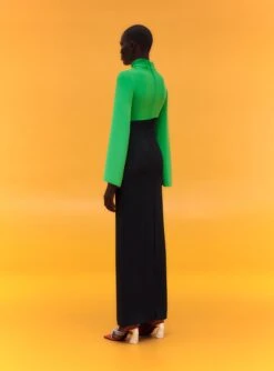The Lia Maxi Dress In Bright Green & Black -LARA SALES STORE 02 19 SolaceLondon 07 037 v1
