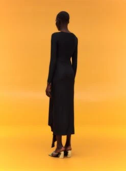 The Lorena Midi Dress In Black -LARA SALES STORE 02 19 SolaceLondon 16 025 v1