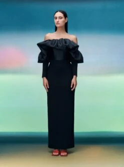 The Elson Maxi Dress In Black -LARA SALES STORE 05 04 SolaceLondon PF21 01 032 v2 Lifted