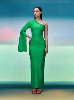 The Valentina Maxi Dress In Bright Green -LARA SALES STORE 05 04 SolaceLondon PF21 02 023 v1