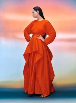 The Serena Maxi Dress In Bright Orange