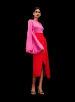 The Asta Midi Dress In Hot Pink & Red 6 The Asta Midi Dress In Hot Pink & Red -LARA SALES STORE 09 06 SOLACE SS22 13 032 v1