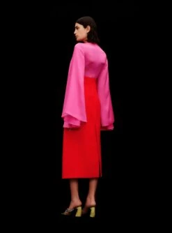 The Asta Midi Dress In Hot Pink & Red 7 The Asta Midi Dress In Hot Pink & Red -LARA SALES STORE 09 06 SOLACE SS22 13 084 v1