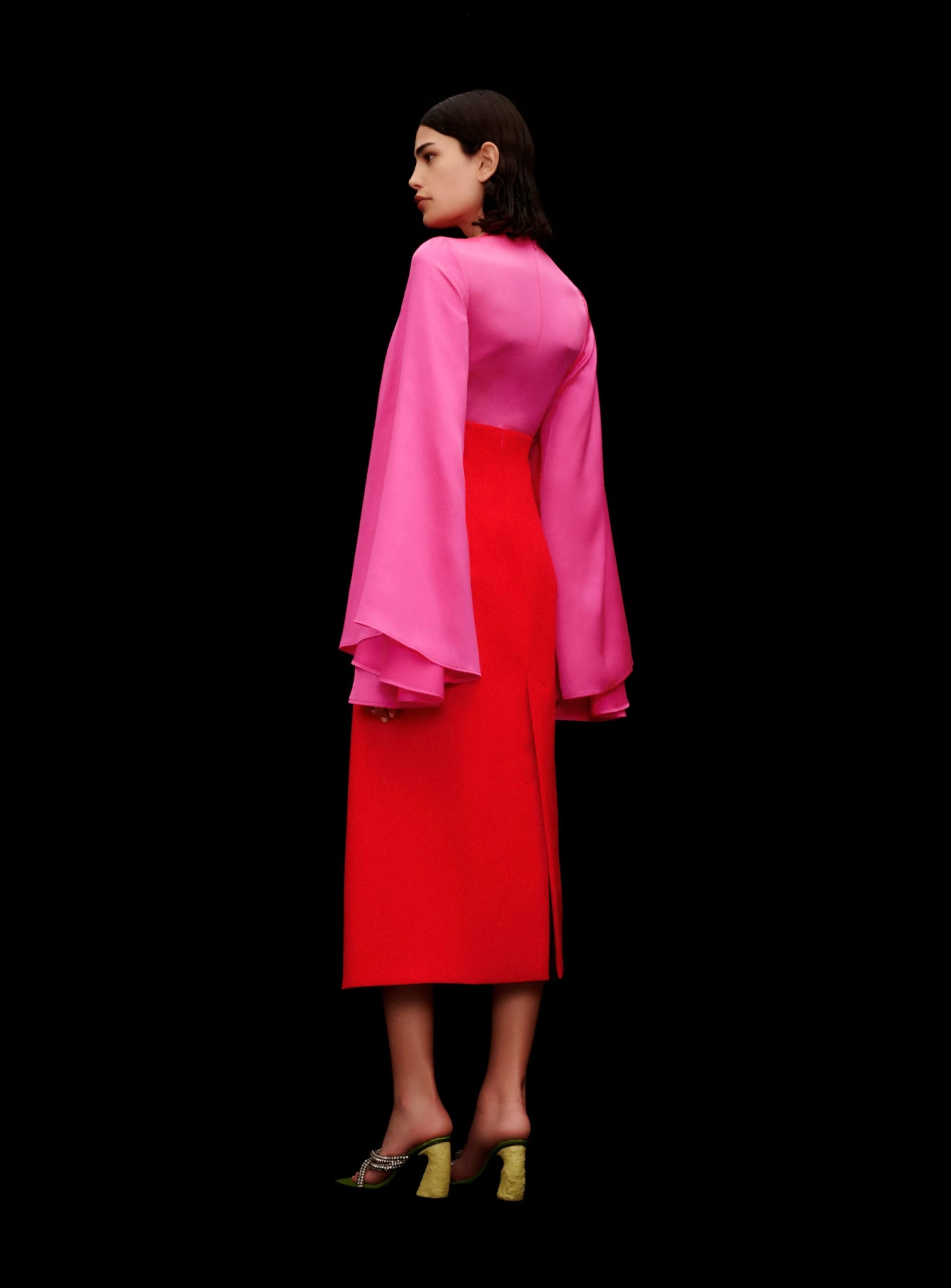 The Asta Midi Dress In Hot Pink & Red 4 The Asta Midi Dress In Hot Pink & Red - Image 4