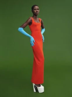 The Ola Maxi Dress In Copper -LARA SALES STORE 211118 SolaceLondon PF22 Look 21 027 v2