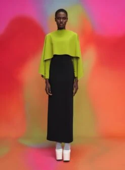 The Yael Maxi Dress In Chartreuse & Black