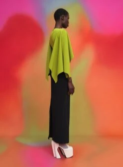 The Yael Maxi Dress In Chartreuse & Black -LARA SALES STORE 211118 SolaceLondon PF22 Look 34 041 v2
