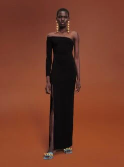 The Palmer Dress In Black -LARA SALES STORE 211209 SolaceLondon RS22 Look 01 040