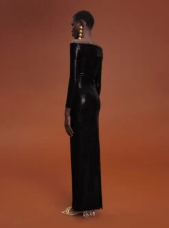 The Ruby Maxi Dress In Black -LARA SALES STORE 211209 SolaceLondon RS22 Look 17 042