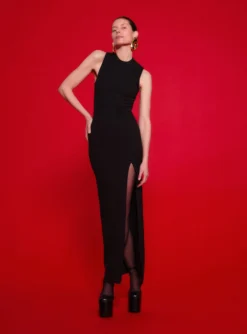 The Monique Maxi Dress In Black -LARA SALES STORE 220120 SolaceLondon FW22 05 013 v1 scaled