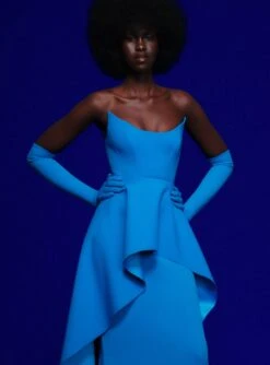 The Omara Maxi Dress In Azure -LARA SALES STORE 220121 SolaceLondon FW22 40 053 v1