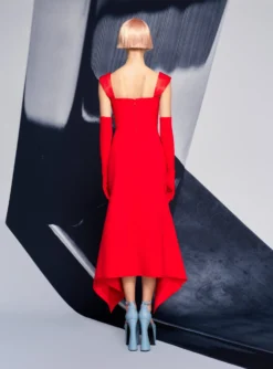 The Dahlia Midi Dress In Red -LARA SALES STORE 220210 SolaceLondon SS22 05 095 v1 scaled
