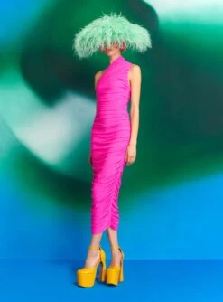 The Amaya Midi Dress In Magenta