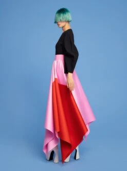 The Quinn Midi Dress In Black, Rose & Red -LARA SALES STORE 220425 SolaceLondon PF22 03 018 R1