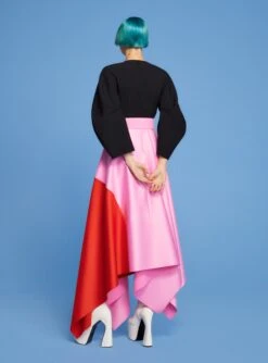 The Quinn Midi Dress In Black, Rose & Red -LARA SALES STORE 220425 SolaceLondon PF22 03 041 R1