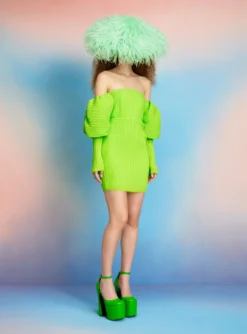 The Skye Mini Dress In Lime