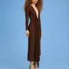 The Lorena Midi Dress In Mocha
