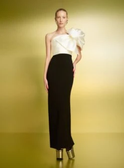 The Iyana Maxi Dress In Cream And Black