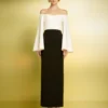 The Eliana Maxi Dress In Cream And Black