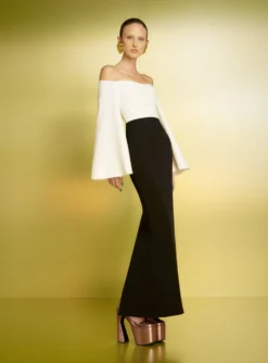 The Eliana Maxi Dress In Cream And Black -LARA SALES STORE 221020 SolaceLondon PF23 15 023 R1 scaled