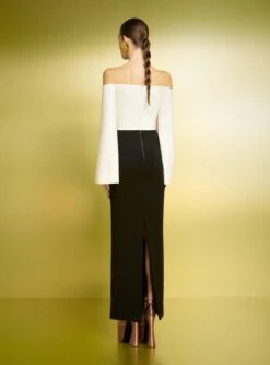 The Eliana Maxi Dress In Cream And Black -LARA SALES STORE 221020 SolaceLondon PF23 15 139 R1