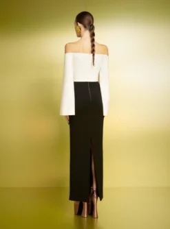 The Eliana Maxi Dress In Cream And Black -LARA SALES STORE 221020 SolaceLondon PF23 15 139 R1 scaled