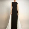 The Flor Maxi Dress In Black And Cream