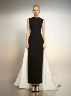 The Flor Maxi Dress In Black And Cream