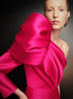 The Heyam Maxi Dress In Cerise -LARA SALES STORE 221024 SolaceLondon PF23 43 108 R1