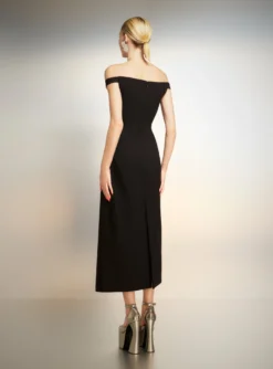 The Karter Midi Dress In Black -LARA SALES STORE 221024 SolaceLondon PF23 59 117 R1 scaled