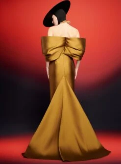 The Delphina Maxi Dress In Gold -LARA SALES STORE 230309 SolaceLondon RS23 11 140 R1