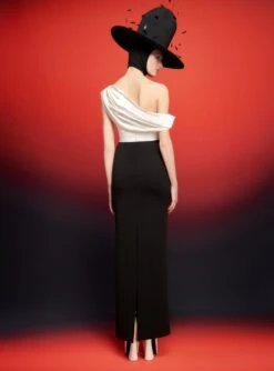 The Kara Maxi Dress In Cream And Black -LARA SALES STORE 230309 SolaceLondon RS23 15 033 R1