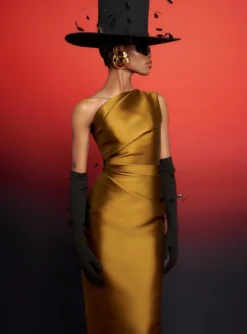 The Orla Midi Dress In Gold -LARA SALES STORE 230309 SolaceLondon RS23 17 070 R1 scaled