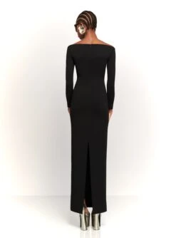 The Tara Maxi Dress In Black -LARA SALES STORE 230309 SolaceLondon RS23 37 108 R1