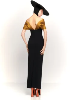 The Dakota Maxi Dress In Gold And Black -LARA SALES STORE 230309 SolaceLondon RS23 38 068 R1 scaled