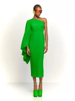 The Lenna Midi Dress In Bright Green