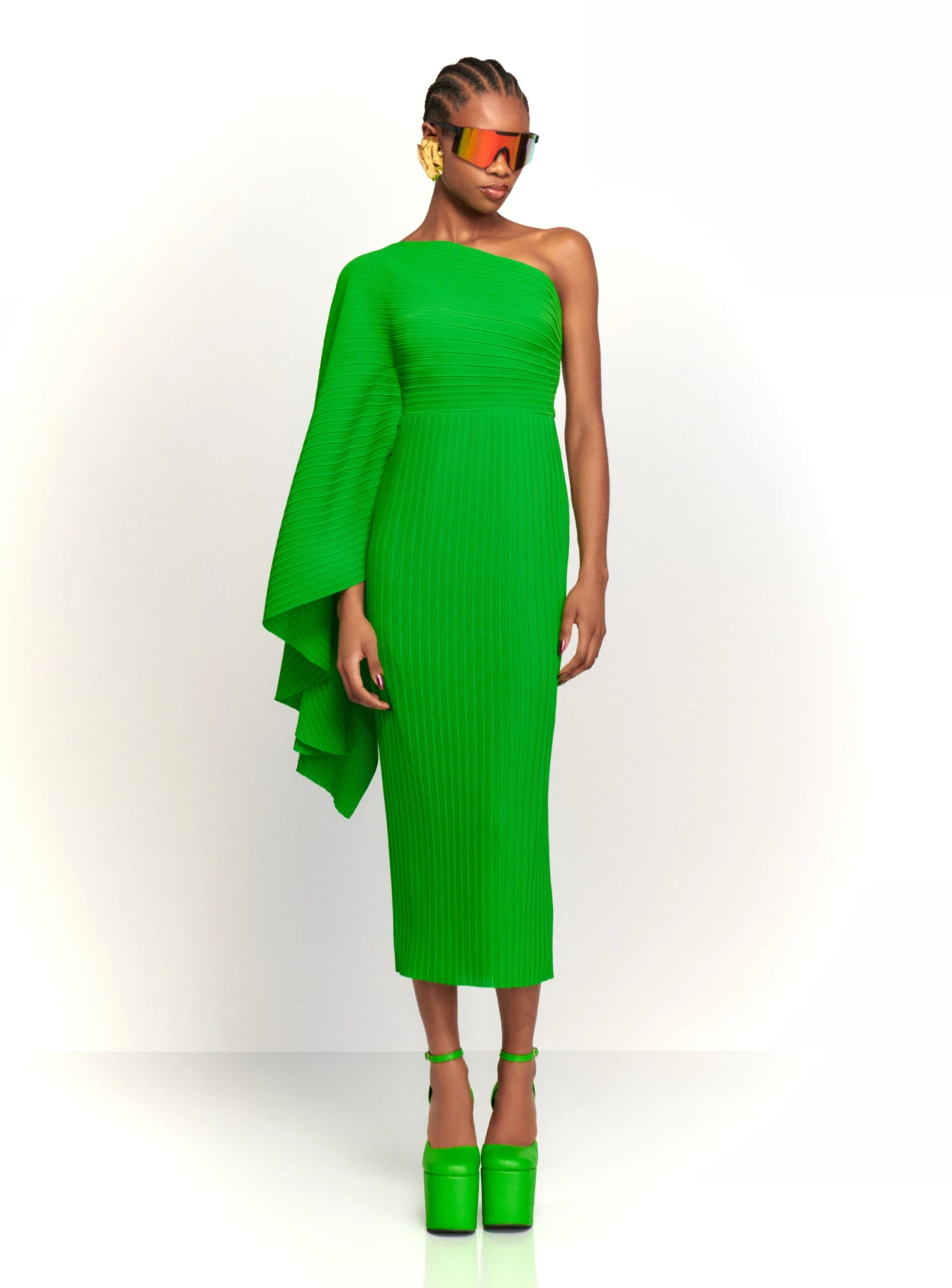The Lenna Midi Dress In Bright Green 1 The Lenna Midi Dress In Bright Green