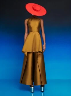 The Avena Jumpsuit In Gold