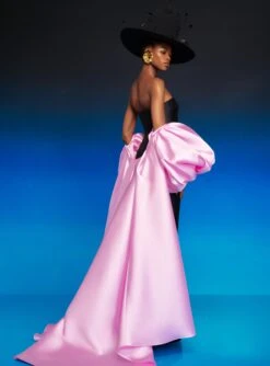 The Lea Maxi Dress In Black And Blush