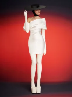 The Edda Mini Dress In Cream