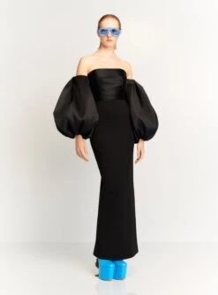 The Carmen Maxi Dress In Black -LARA SALES STORE CARMEN MAXI DRESS OS34012 BLACK 005 R1