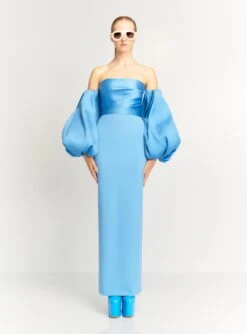 The Carmen Maxi Dress In Bluebell