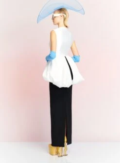 The Emi Maxi Dress In Cream And Black -LARA SALES STORE EMI MAXI DRESS OS39019 CREAM BLACK 191 R1