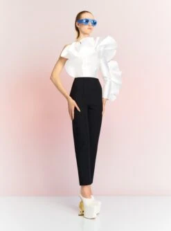 The Hana Jumpsuit In Cream And Black -LARA SALES STORE HANA JUMPSUIT OS39027 CREAM BLACK 073 R1