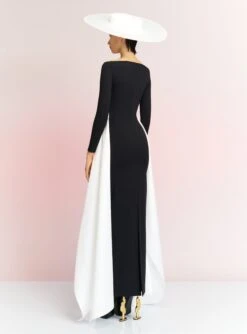 The Irma Maxi Dress In Black And Cream -LARA SALES STORE IRMA MAXI DRESS OS39020 BLACK CREAM 149 R1