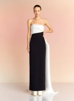 The Kinsley Maxi Dress In Black & Cream