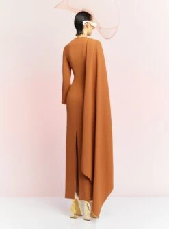 The Lydia Maxi Dress In Caramel -LARA SALES STORE LYDIA MAXI DRESS OS35021 CARAMEL 118 R1