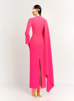 The Lydia Maxi Dress In Ultra Pink -LARA SALES STORE LYDIA MAXI DRESS OS35021 PINK 166 R4