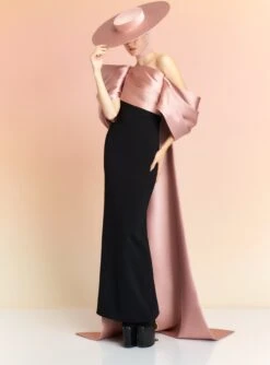 The Raye Maxi Dress In Oyster And Black